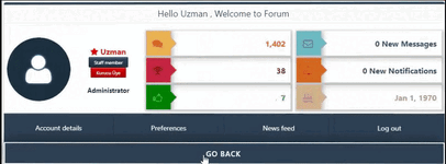 WBB - Welcome User Panel